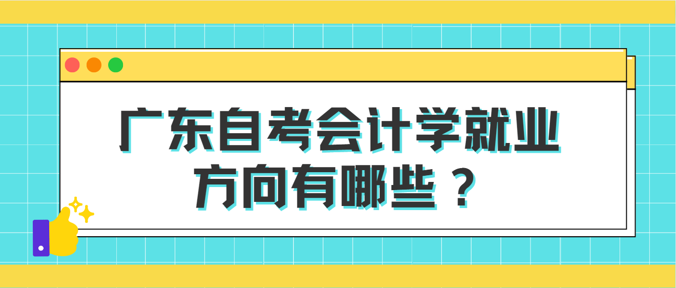 广东自考会计学就业方向有哪些？