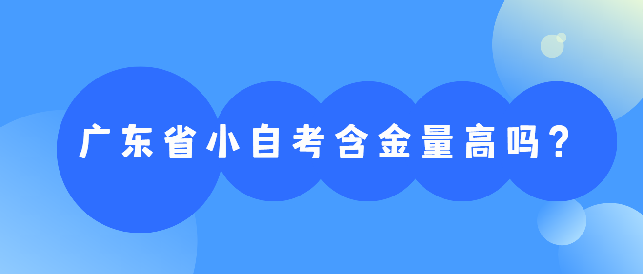 广东省小自考含金量高吗？