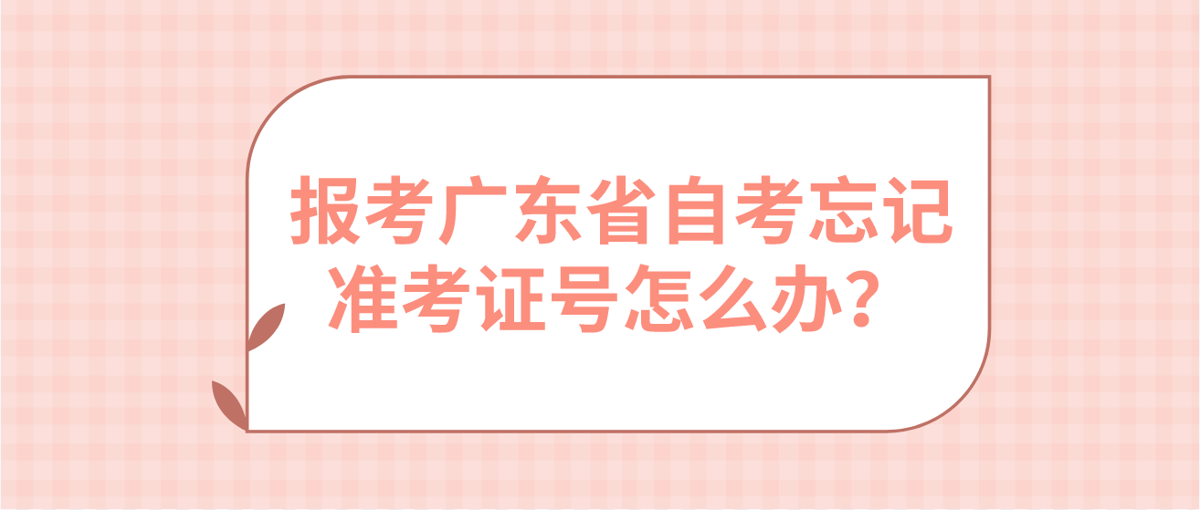 报考广东省自考忘记准考证号怎么办？