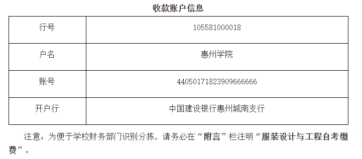 [惠州学院]“服装与服饰设计” 自考《设计实习》考核通知(专科—2024年上半年)